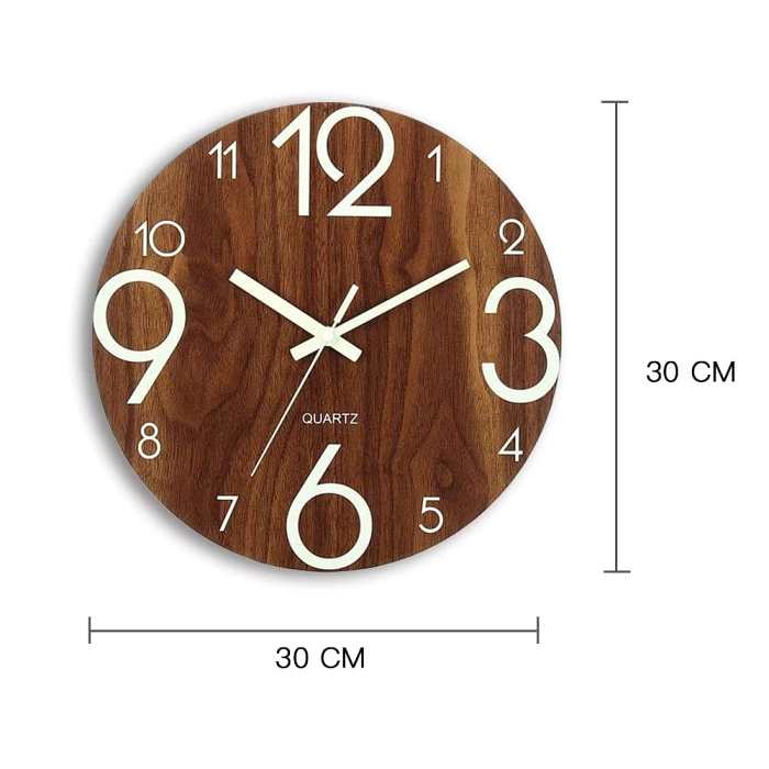 Wooden Luminous Wall Clock