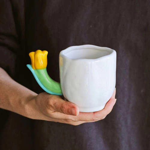 Hand Painted Tulip Coffee Mug