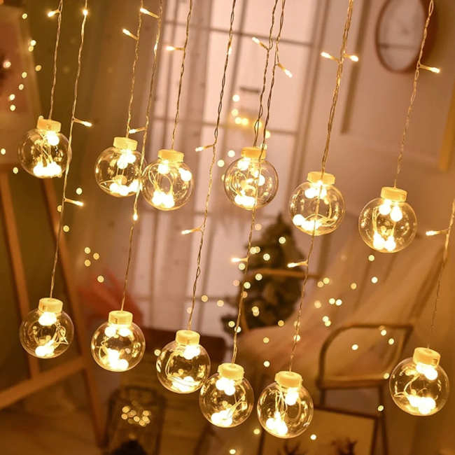 LED Wishing Ball Curtain String Lights