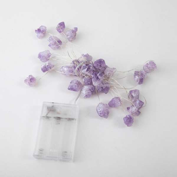 Natural Amethyst Crystal String Lights