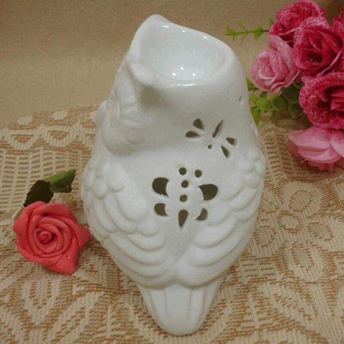 Hollow Owl Ceramic Oil Incense Burner