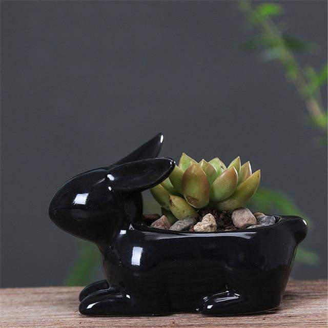 Rabbits Ceramic Flower Pot