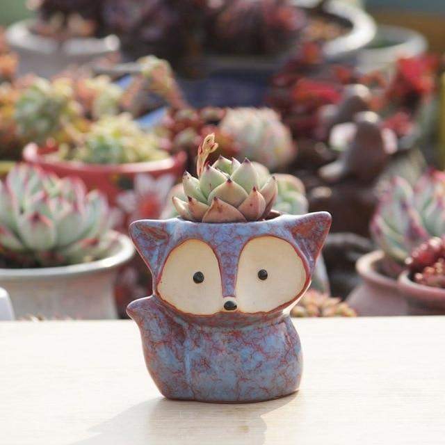 Fox Ceramic Flower Pot