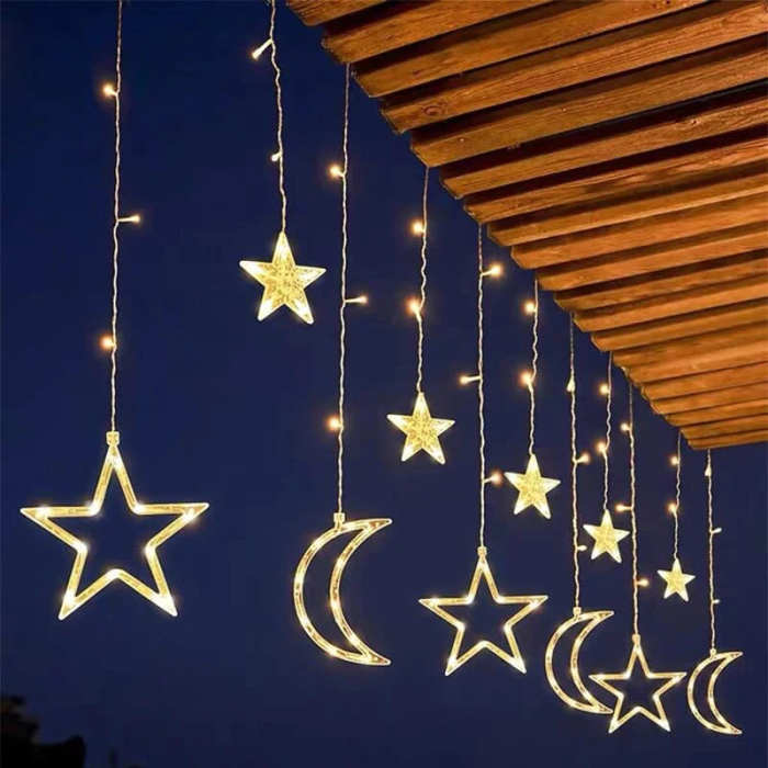 Moon & Star LED Curtain Lights