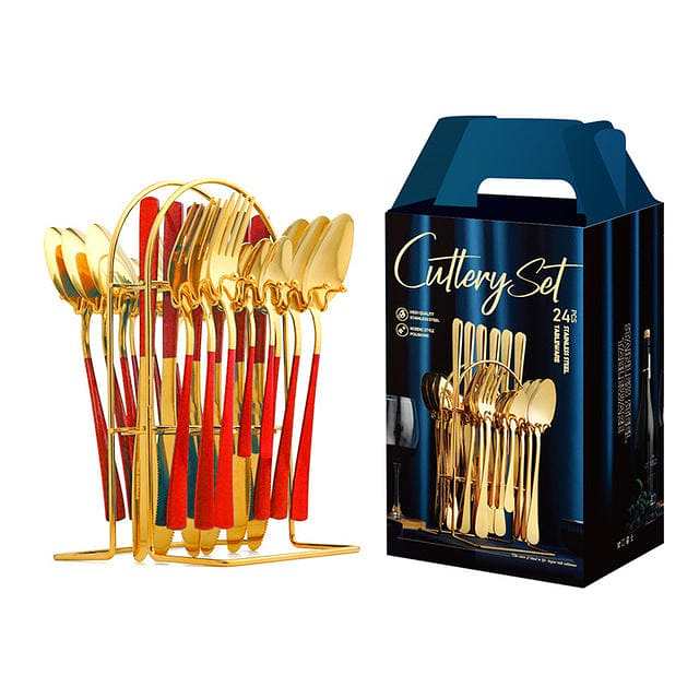 24pc Luxury Stainless Steel Cutlery Set