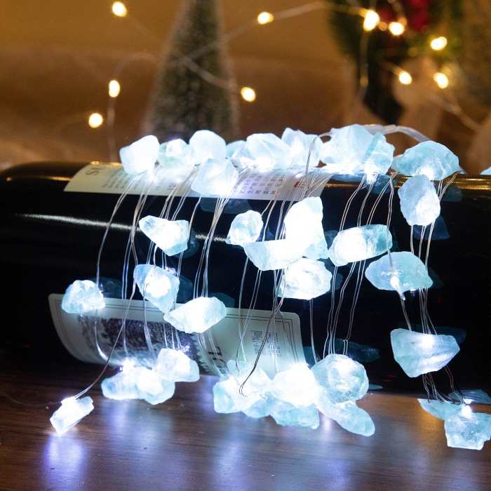 Natural Fluorite Crystal String Lights