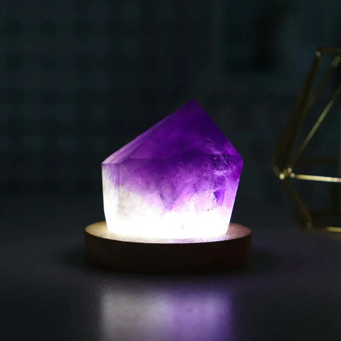 Natural Brazilian Amethyst Crystal Light
