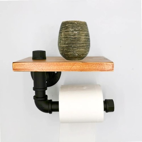 Shelf Iron Pipe Toilet Paper Holder