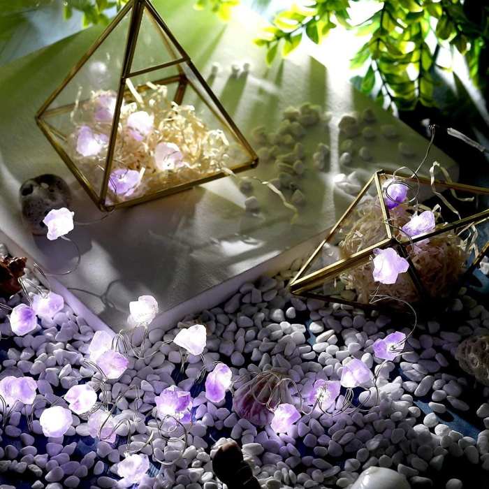 Natural Amethyst Crystal String Lights