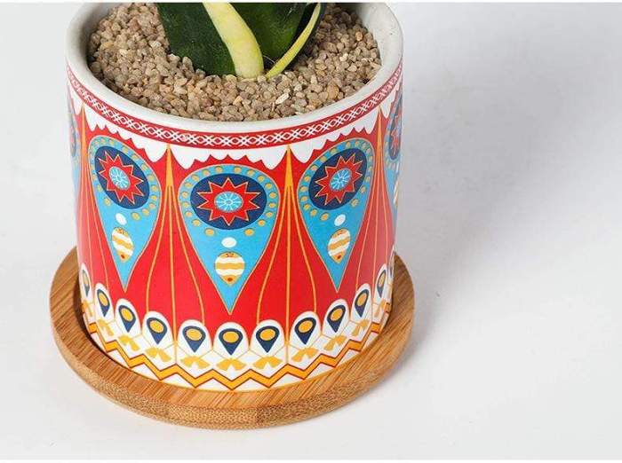 Mandala Colorful Flower Pot
