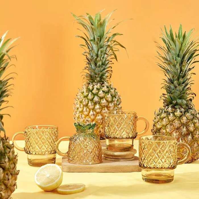 Pineapple Stacking Glass Tumblers (4pcs)