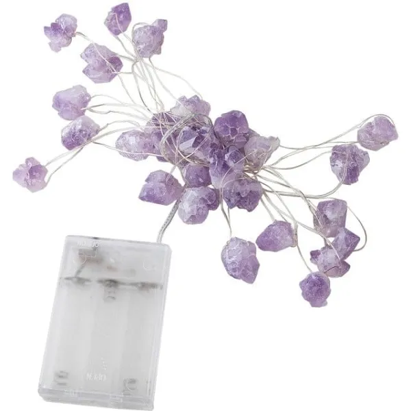 Natural Amethyst Crystal String Lights