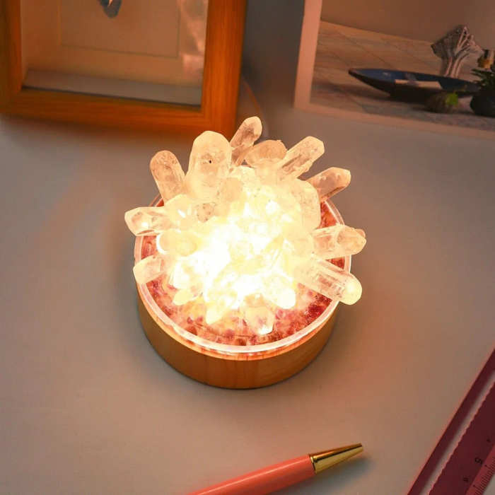 Natural Clear Quartz Crystal Lamp