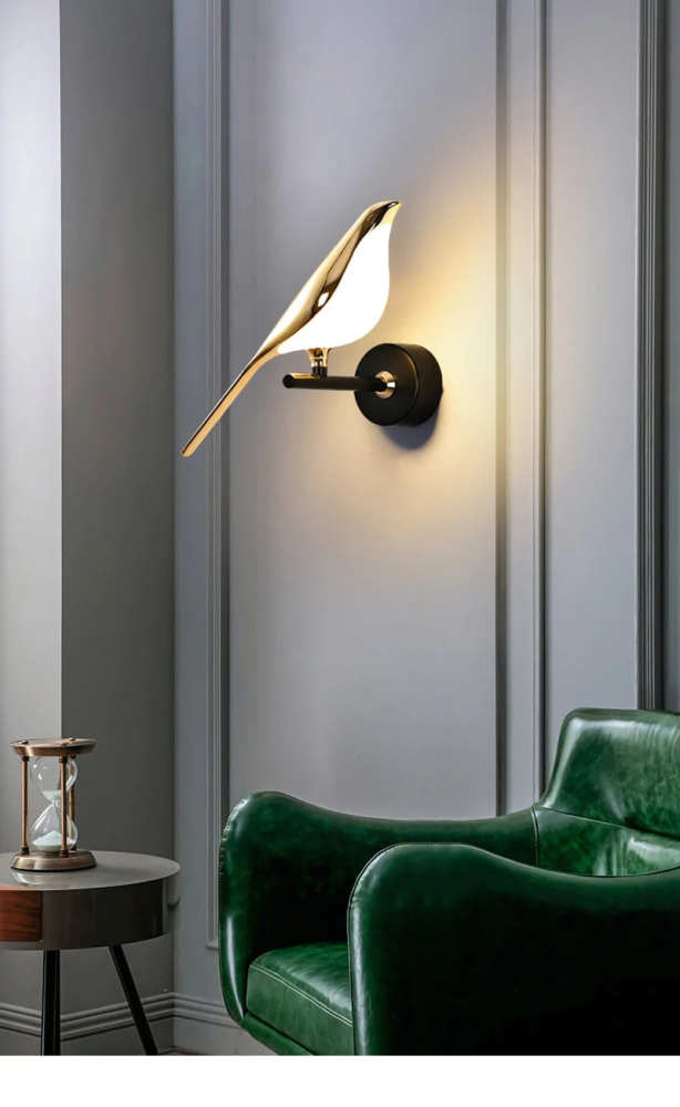 Gold Birds Wall Sconce Light