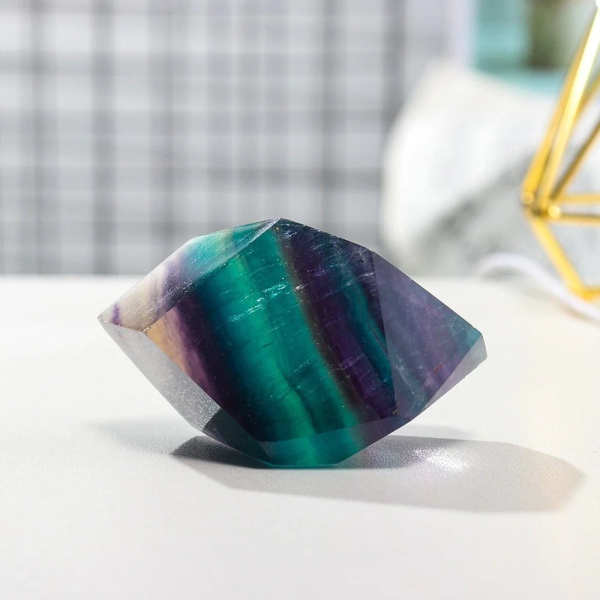 Natural Striped Rainbow Fluorite Lamp