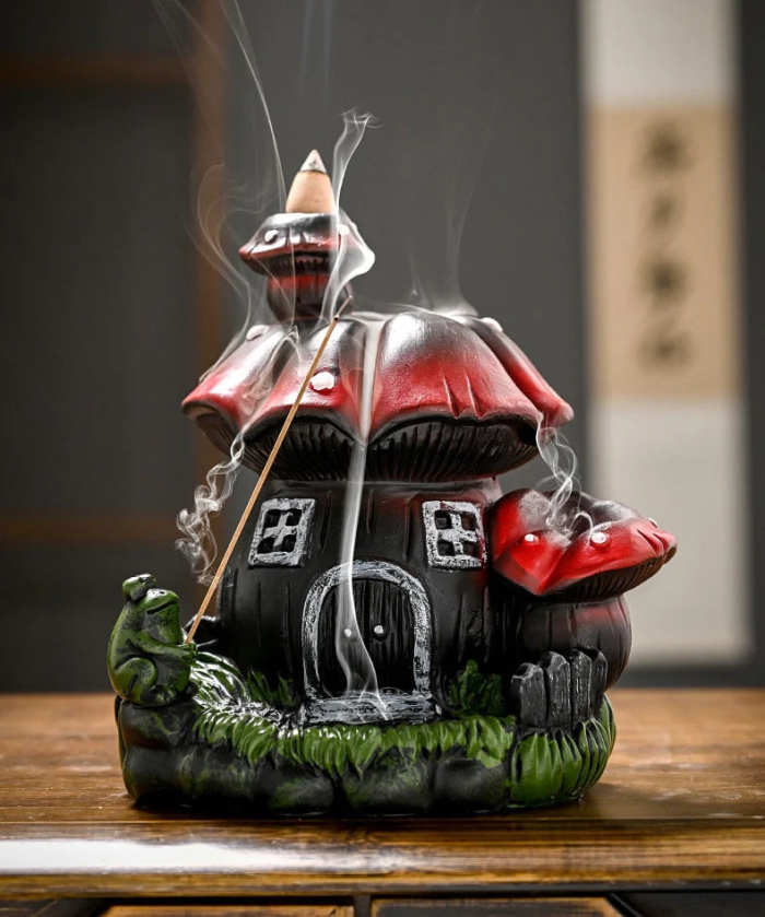 Mushroom House Backflow Incense Burner