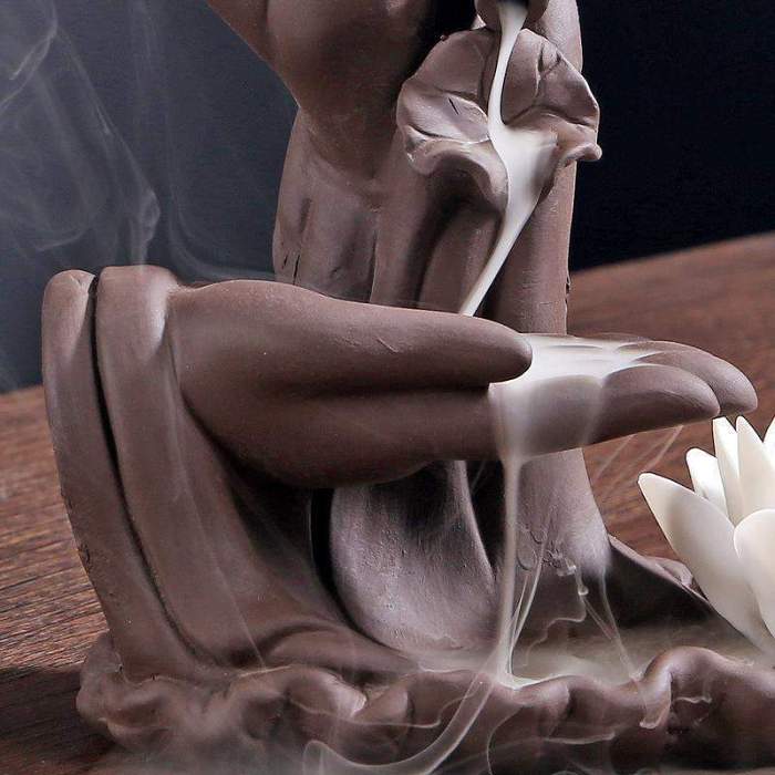 Buddha Hands & Lotus Flower Incense Burner