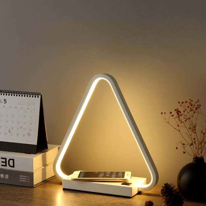 IIS 15W LED Desk Lamp with phone Wireless Charger DC5V USB Charging Port Dimmable Eye-Caring