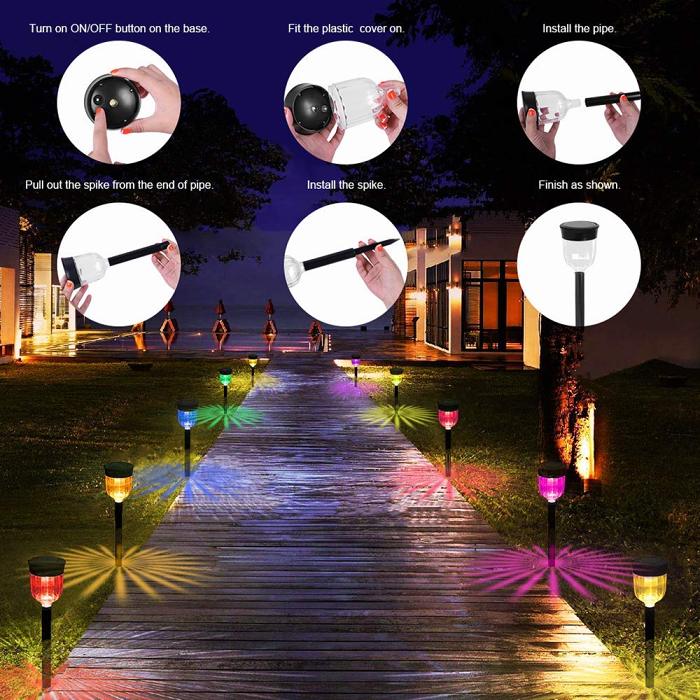Solar Pathway Lights Color Changing