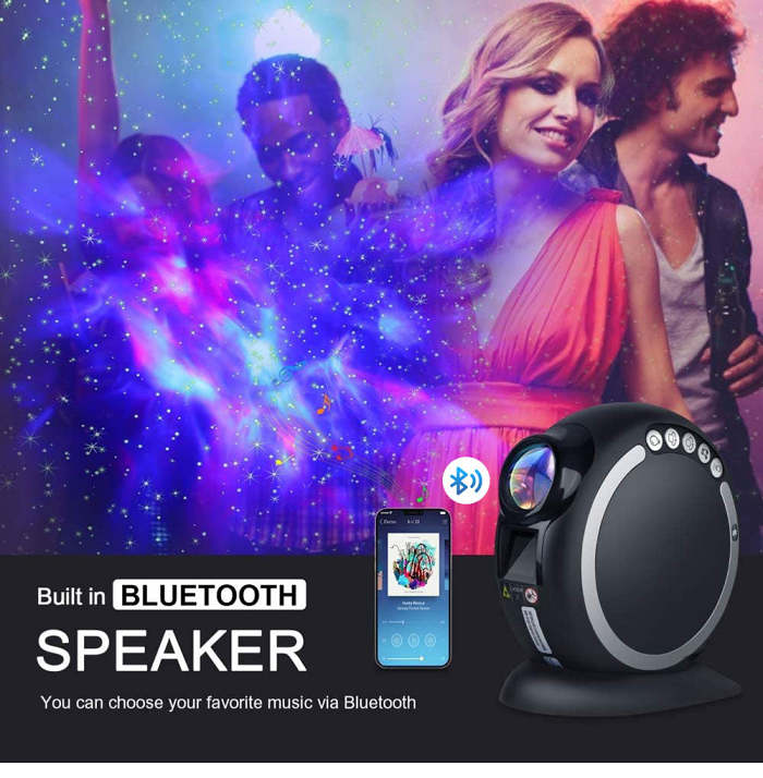 PQ Bluetooth Music Star Projector Night Light Remote Control