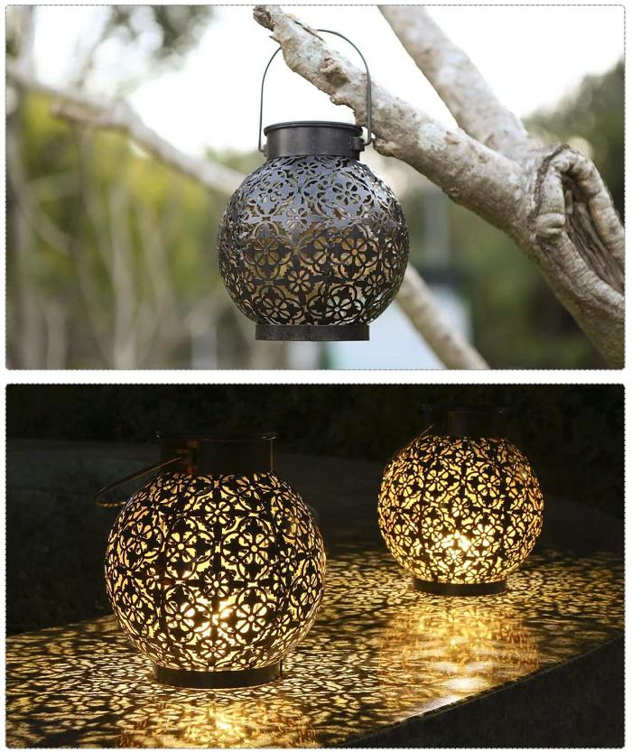 Solar Lantern Garden Lights Metal Waterproof