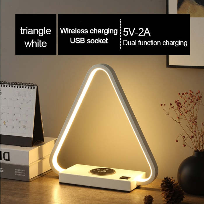 IIS 15W LED Desk Lamp with phone Wireless Charger DC5V USB Charging Port Dimmable Eye-Caring