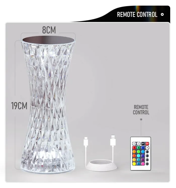 PQ Rane LED Crystal Projection Night Lights USB Rechargeable