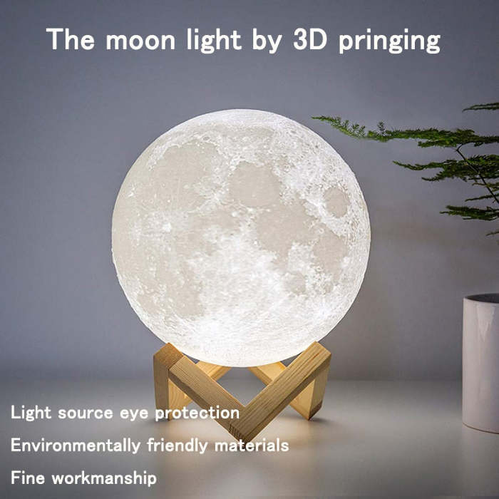 USB Rechargeable 3D Print Moon Lamp