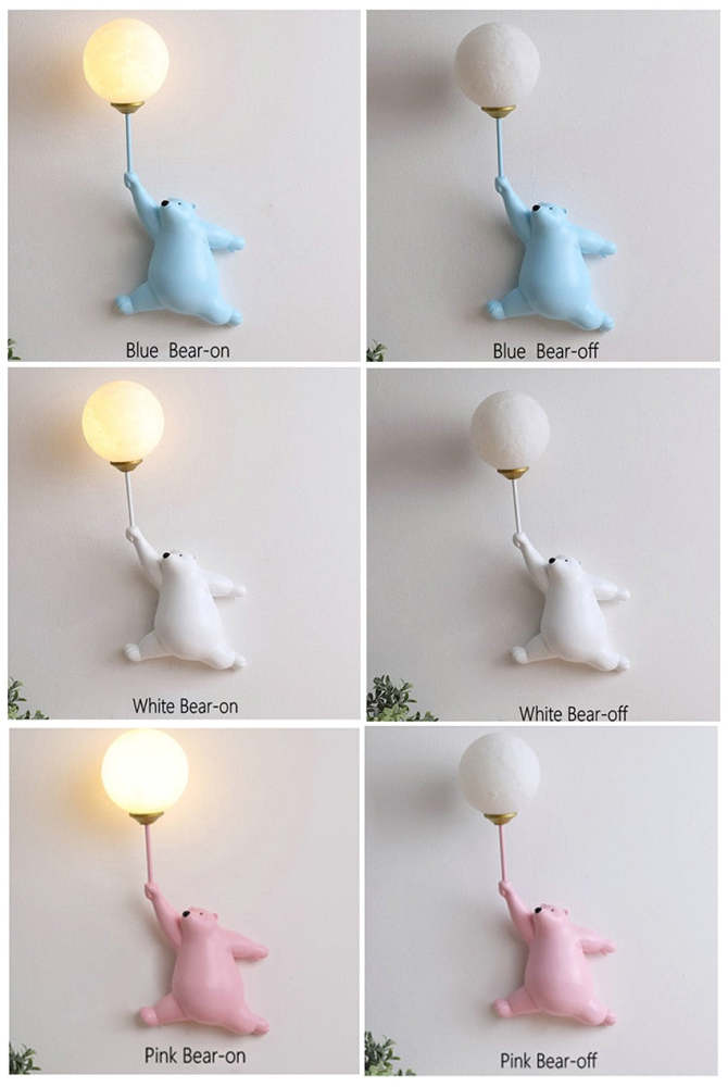 Cartoon Bear Children Moon Lamp