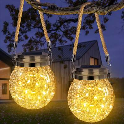 Hanging Solar Lantern Warm White Outdoor 2Pack