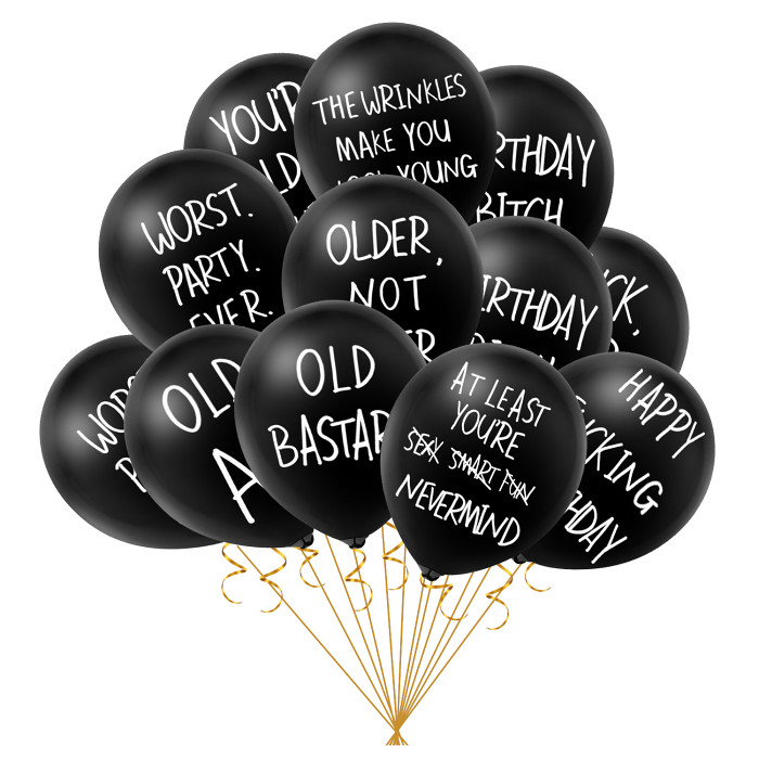 Abusive Birthday Balloons 12 Inch Party Balloons Gifts for Adults Personalized Balloon : VEASOON