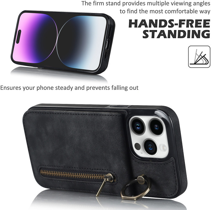 Foldable Stand iPhone Wallet Case RFID Card Slots Phone Case Gifts for Him Girls
