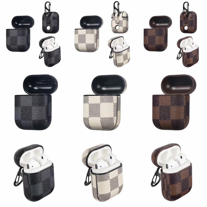 Brown Checkered Plaid AirPods Case Personalized Cases for Airpods 1 2 3 Pro