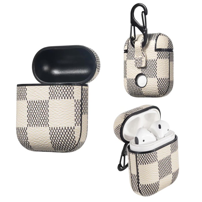 Beige Checkered Plaid AirPods Case Personalized Cases for Airpods 1 2 3 Pro