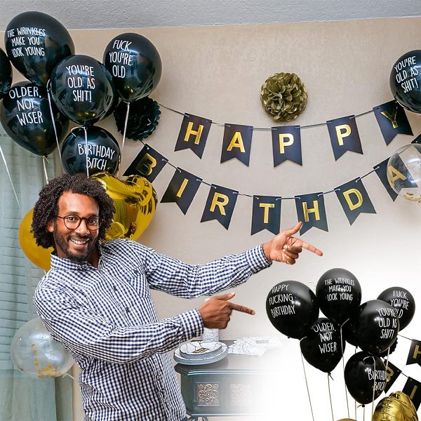 Abusive Birthday Balloons 12 Inch Party Balloons Gifts for Adults Personalized Balloon