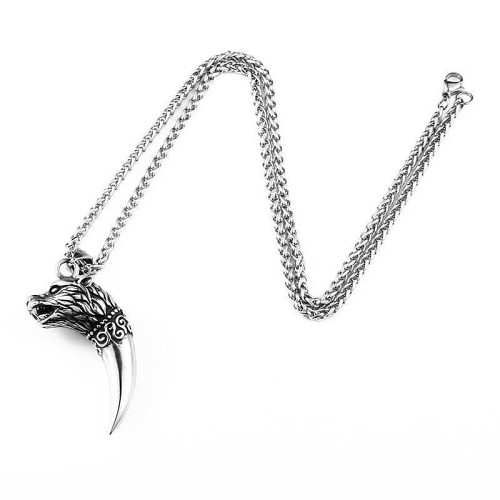 Vikings Wolf Fang Stainless Steel Pendant Necklace