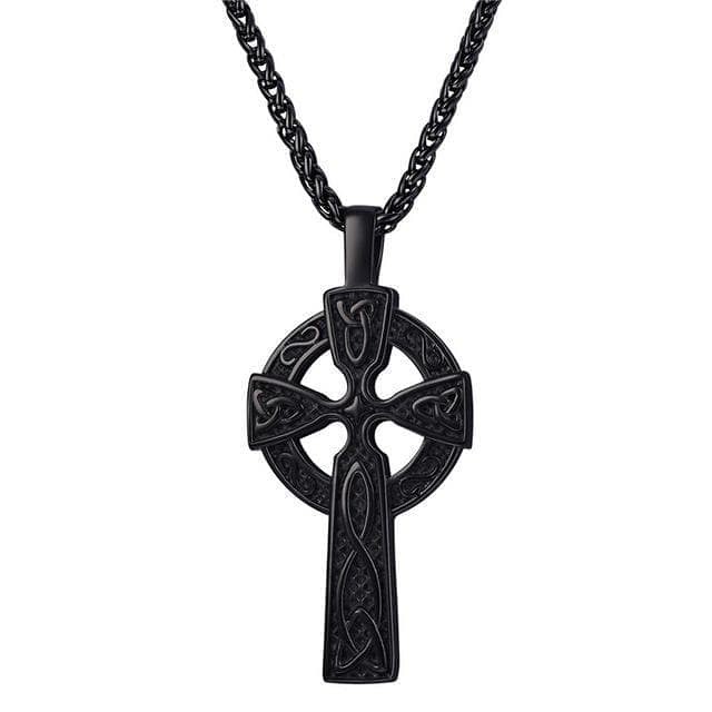 Celtic Triquetra Irish Cross Stainless Steel Pendant Necklace