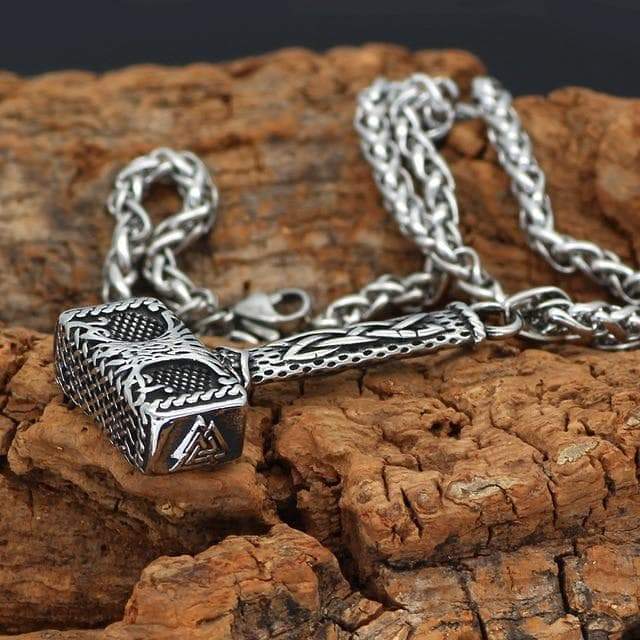 Viking Mjolnir Yggdrasil Stainless Steel Pendant