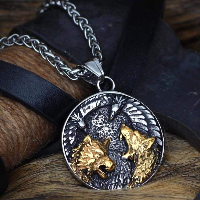 Vikings Wolf Fenrir Stainless Steel Necklace