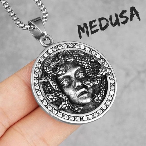 Ancient Greece Medusa Stainless Steel Pendant Necklace