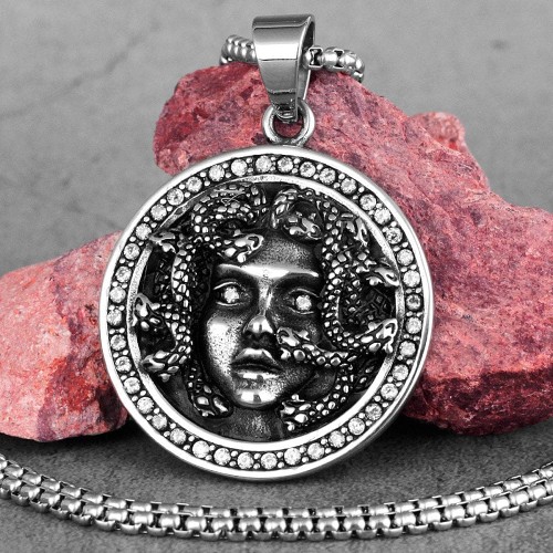 Ancient Greece Medusa Stainless Steel Pendant Necklace