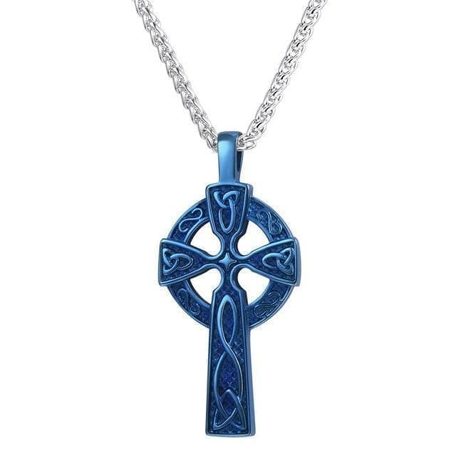 Celtic Triquetra Irish Cross Stainless Steel Pendant Necklace