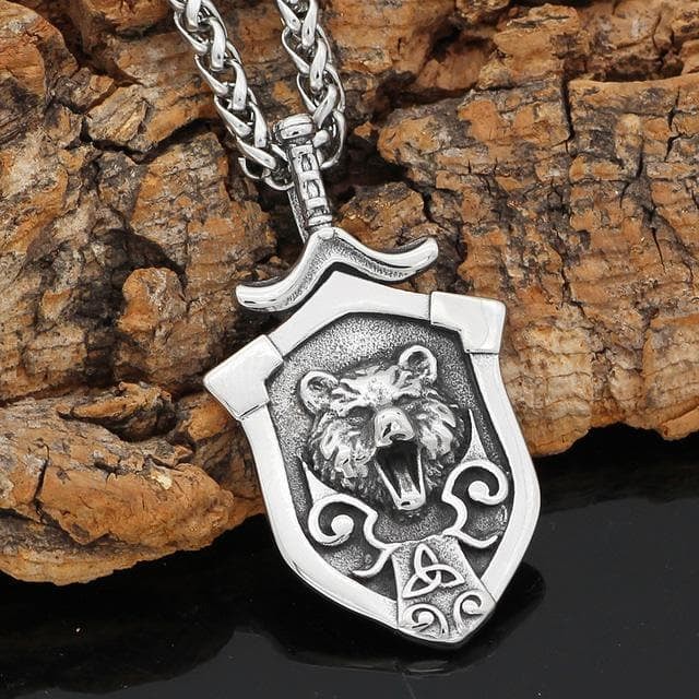 Vikings Berserker Bear Stainless Steel Necklace
