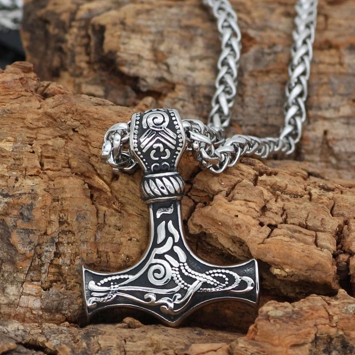 Viking Mjolnir Stainless Steel Necklace
