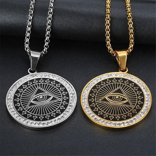 Ancient Egypt Eye of Providence Stainless Steel Necklace