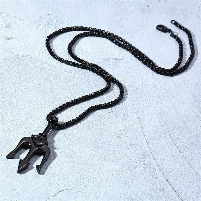 Ancient Greece Trident Stainless Steel Necklace