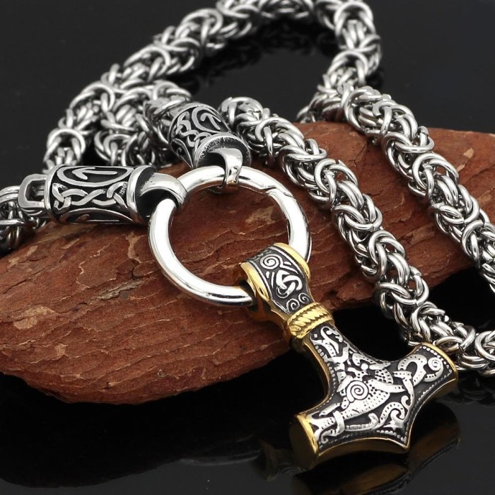 Vikings Mjolnir King Chain Stainless Steel Necklace