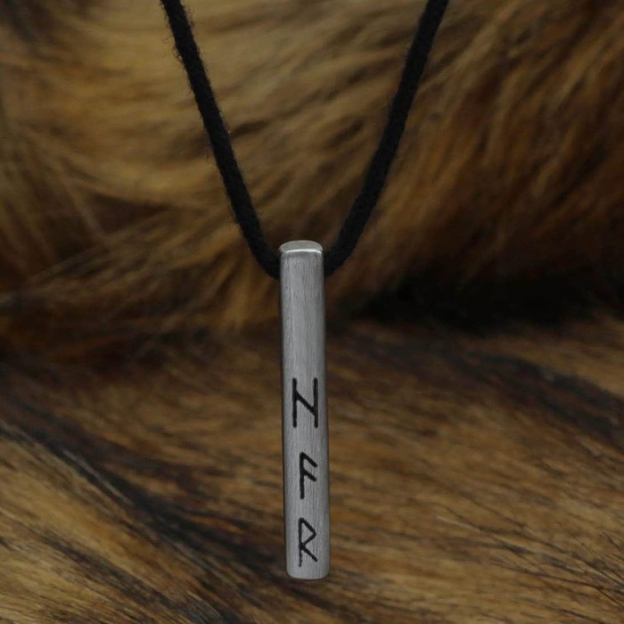 Viking Runes Birthday Stainless Steel Silver Necklaces
