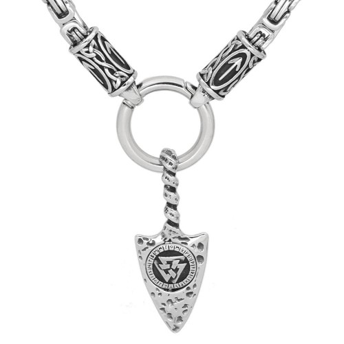 Vikings Gungnir Valknut Stainless Steel Necklace