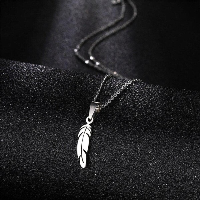 Native American Feather 316L Stainless Steel Necklace